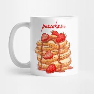 Strawberries Pancakes Hand Drawn Mug